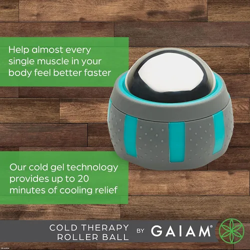 Miniatura 3 de Gaiam Restore Rodillo Masajeador (Terapia en Frío), Rodillo Muscular Ergonómico de 360° de Fácil Deslizamiento para Alivio de Todo el Cuerpo, Diseño