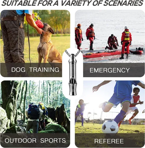 Miniatura 6 de TISUR Silbato de Emergencia de Titanio, Silbato de Seguridad de 120db con Cordón, Silbato Pequeño de Supervivencia al Aire Libre para Salvamento