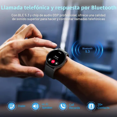 Miniatura 3 de Fitpolo Reloj inteligente para hombres y mujeres, pantalla táctil AMOLED de 1.3 pulgadas, rastreador de fitness, hacer/responder llamadas, monitor