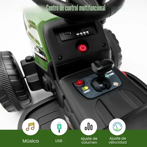 Miniatura 4 de Costzon Tractor de paseo con remolque desmontable, vehículos eléctricos para niños con cargador de tierra de cambio de 3 marchas, diseño inalámbrico