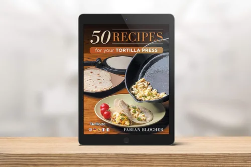 Miniatura 2 de Tortillada – Prensa para tortillas premium de hierro fundido con libro electrónico de recetas (25 cm)