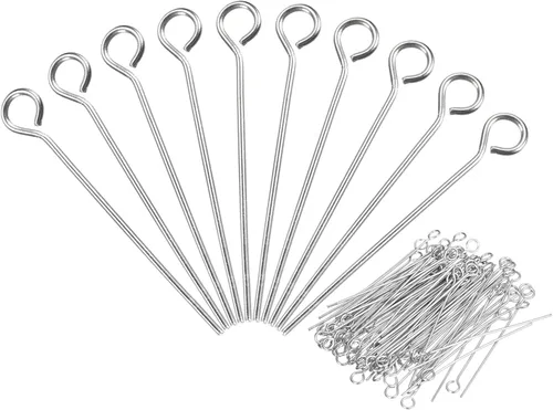 Miniatura 12 de PATIKIL 500 alfileres de ojo de acero inoxidable 304 de 0.71 pulgadas de calibre 22 de plata para hacer joyas, manualidades, collares, pulseras