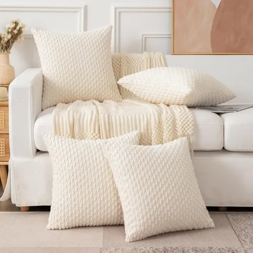 Miniatura 7 de UGASA - Funda de almohada decorativa de pana suave de 18 x 18 pulgadas, estilo bohemio, a rayas, decoración moderna del hogar para sofá, sala