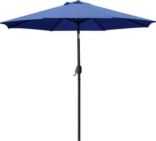 Sunnyglade Sombrilla de mesa para patio de 9 pies con 8 varillas resistentes (azul marino)