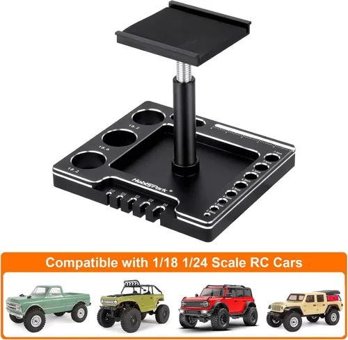 Miniatura 5 de Hobbypark 1/18 1/24 RC Crawler Soporte de trabajo de rotación de 360 grados Elevador o inferior Estación de trabajo de reparación de automóviles RC