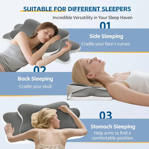 Miniatura 2 de Almohada cervical para alivio del dolor de cuello y hombros, almohada de espuma viscoelástica, almohadas ortopédicas con contorno ergonómico