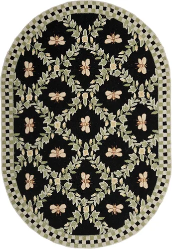Miniatura 28 de SAFAVIEH Chelsea Collection - Alfombra decorativa de 1 pies 8 pulgadas x 2 pies 6 pulgadas, color negro, lana de campo francesa enganchada a mano