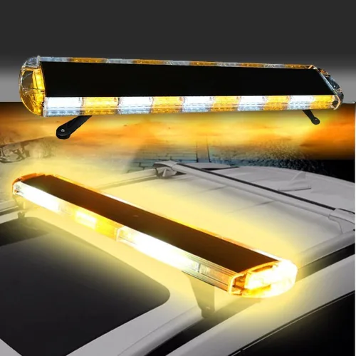 Miniatura 2 de 47" Barra de Luz de 108 LED para Coche - Luces Estroboscópicas Ámbar de Advertencia Con 15 Modos de Parpadeo para Construcción, Camiones de 47" 108