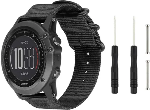 Correa de reloj deportiva de nailon para Garmin Fenix 3/3 HR/5X 2.008 in / 6X 6X Pro/7X 7X Pro/D2 Delta PX/Descent Mk1 – Correa de repuesto de