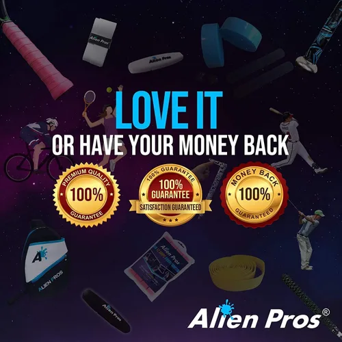 Miniatura 7 de ALIEN PROS Pickleball Overgrip (paquete de 4) con crestas para un mejor control de agarre, cinta de agarre de pickleball precortada y táctil - Cinta