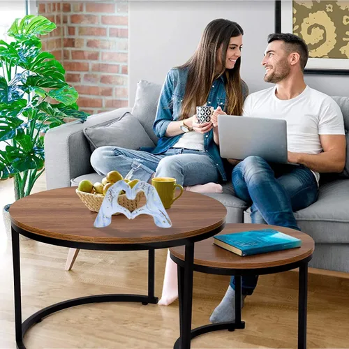 Miniatura 2 de MOYI Decoración Azul para Sala de Estar Dormitorio Estantería Mesa de Café, Estatuas Estéticas de Dedos de Amor Decoraciones de Acentos de Boda