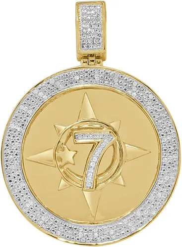 KingCrown Jewelers Dije musulmán de diamante auténtico auténtico para hombre de 0.40 quilates, 20+ gramos, 5% nación, cinco percentros, Allah