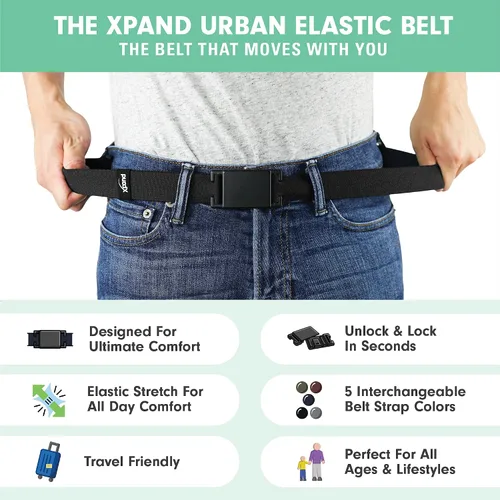 Miniatura 3 de Xpand Urban Belt - Cinturón elástico invisible con hebilla magnética de liberación rápida