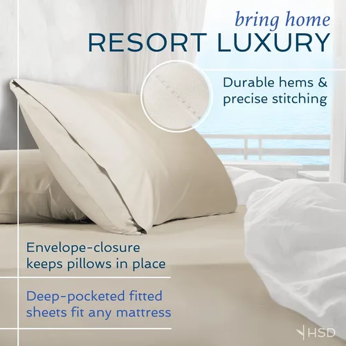 Miniatura 4 de Hotel Sheets Direct Juego de Sábanas de Cama de 4 Piezas, Tamaño California King, 100% Viscosa Derivada de Bambú, Juego de Sábanas con 2 Fundas