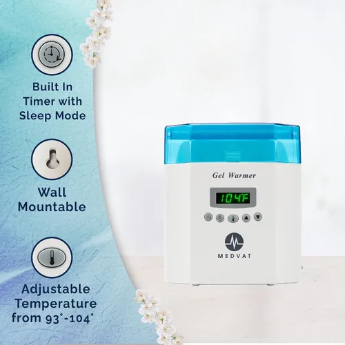 Miniatura 4 de Calentador de gel doble con pantalla digital, temporizador integrado, calentador para crema de masaje, loción y aceites para bebés, montaje en pared