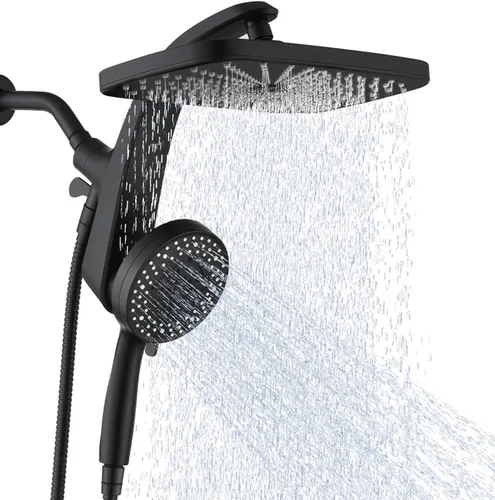 BOZYBO Rain Shower Head with Handheld: High Pressure Shower Heads with Handheld Spray Combo, 12" Rainfall Shower Head and 9 Sprays Hand Showerheads