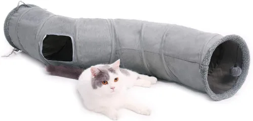 Miniatura 11 de PAWZ Road Cama Túnel para Gatos, Túnel Grande de Dona para Gatos de Interior, Tubo Plegable para Gatos con Alfombrilla Central, Agujero