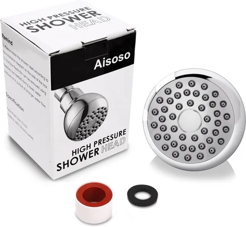 Miniatura 7 de Aisoso Cabezal de ducha de alta presión de 3 pulgadas, antifugas, antiobstrucción, alcachofa de ducha fija cromada con junta de bola giratoria