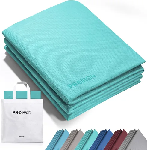 Miniatura 16 de PROIRON Esterilla de Yoga Plegable 0.24"/0.16" para Entrenamiento en Casa y Viajes, Esterillas de Yoga de Viaje Antideslizantes con Bolsa
