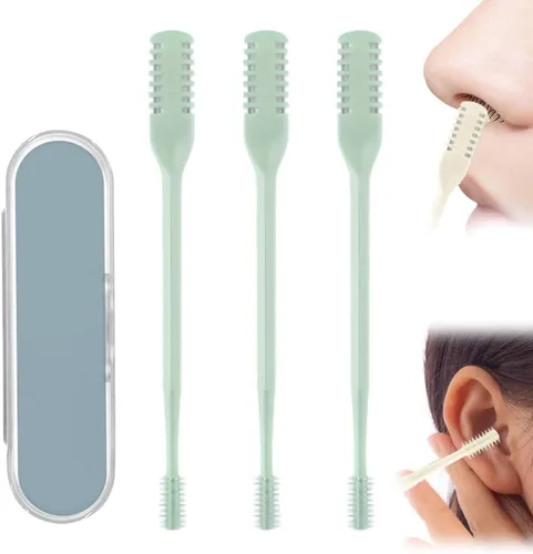 Miniatura 20 de AIIONP Cortador de vello nasal para mujeres y hombres, herramienta de eliminación manual de vello de fosa nasal giratoria de 360°, cuchilla de vello