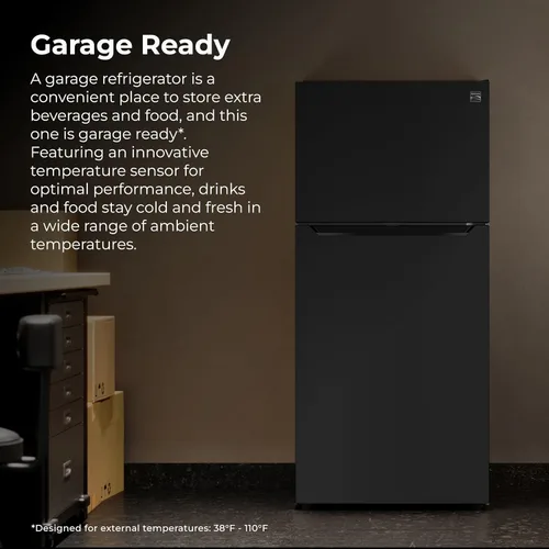 Miniatura 9 de Kenmore Refrigerador de montaje superior de 33" con congelador - Estanterías ajustables, cajones con control de humedad, máquina de hielo opcional