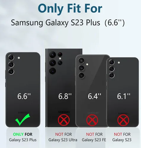 Miniatura 2 de FNTCASE Funda para Samsung Galaxy S23+Plus: funda protectora texturizada de doble capa y carcasa de TPU resistente con soporte Protección contra