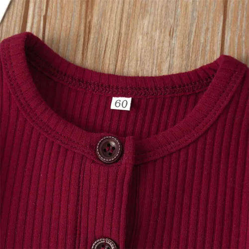 Miniatura 100 de Mameluco unisex de manga corta para bebé recién nacido, con botones, de una pieza, ropa de color sólido