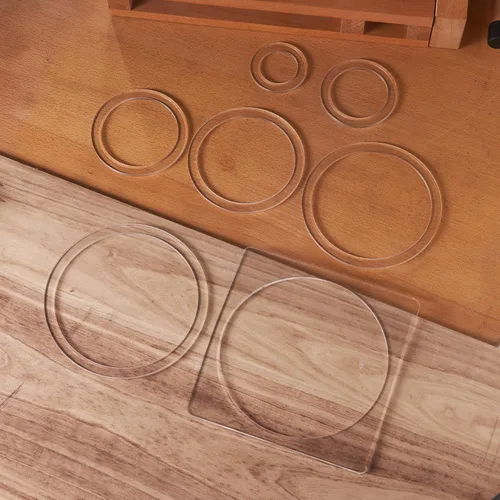 Miniatura 3 de Paquete de 7 plantillas de incrustaciones de círculo grande Plantillas decorativas para enrutador y carpintería -2