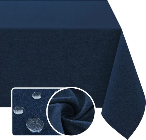 Miniatura 23 de H.VERSAILTEX Mantel de Lino Texturizado 60 x 84 pulgadas Impermeable Mantel Decorativo Antiderrames con Aspecto de Lino para Mesa de Fiesta Tela