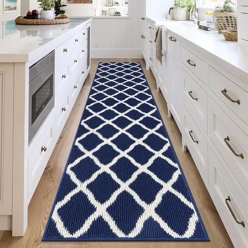 Miniatura 53 de SHACOS Alfombra de pasillo lavable de 2 x 8 pies, con parte trasera de goma antideslizante, resistente a las manchas, alfombra de cocina