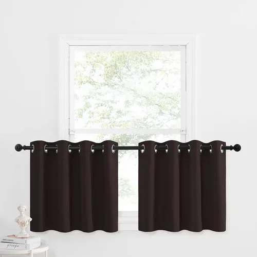 Miniatura 98 de NICETOWN Cortinas opacas de cocina para ventana sobre el fregadero, aislamiento térmico, decoración del hogar, pequeños niveles opacos con ojales