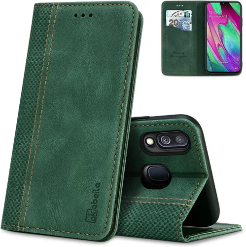 Miniatura 43 de AKABEILA Para Samsung A5 2017 Cartera Funda de Tarjeta de Crédito Titular Cierre Magnético Kickstand PU Cuero A Prueba de Golpes Flip Folio Libro