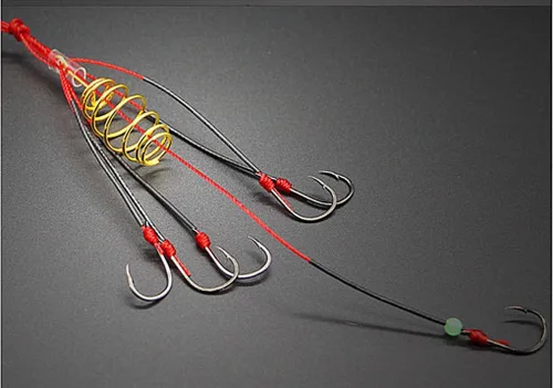 Miniatura 2 de Toasis Aparejo de pesca de carpa, anzuelos para trampa de cebo, paquete de 4 Rojo