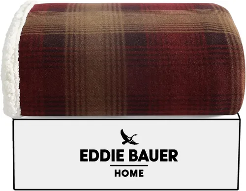 Miniatura 7 de Eddie Bauer - Manta, ropa de cama reversible de sherpa súper suave y forro polar cepillado, mantas ideales para sofá, diseño de hogar a cuadros