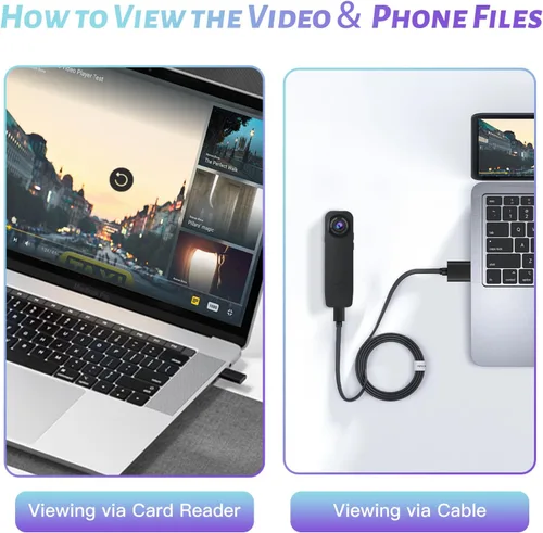 Miniatura 6 de Mini cámara corporal con grabación de audio y video, cámara POV con cámara desgastada por el cuerpo de tarjeta de 32G, videocámara de grabación
