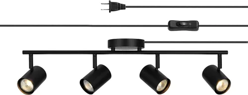 Miniatura 13 de GLOBE Electric 60024 Iluminación de riel de 3 luces con enchufe, cabezales ajustables, acabado blanco mate, 22 pulgadas, base GU10, cable de 15 pies