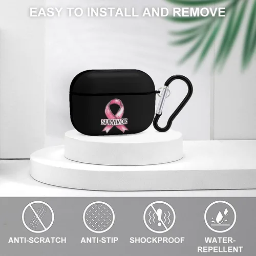 Miniatura 3 de Breast Cancer Survivor Hard Case Compatible with AirPods Pro 2nd / 1st Generation Cover with Keychain