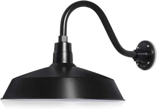 Miniatura 27 de 17 pulgadas. RLM Warehouse - Pantalla con brazo de cuello de cisne y bombilla Led A19 5000K de 9W