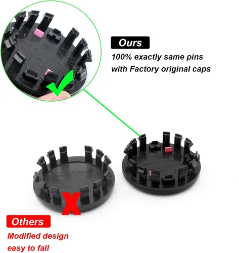 Miniatura 6 de 6CZ27DX8AA - Tapacubos de plástico para rueda de automóvil, 4 unidades, 2.480 in, 2.5 pulgadas, 6CZ27DX8AA (negro mate y rojo)