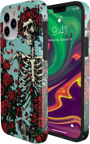 Miniatura 6 de Casely Funda para iPhone 11 Pro Forever Grateful Grateful Dead Skeleton Floral Diseño clásico ultra delgado