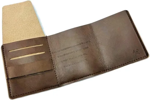 Miniatura 4 de costumebase WALTER MITTY WALLET secret life cuero genuino hecho a mano marrón, Marrón