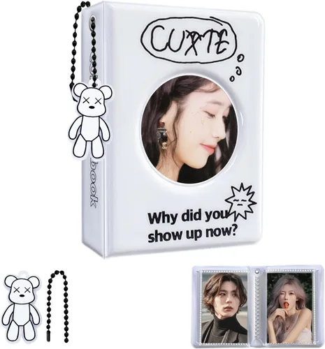 Carpeta de tarjetas fotográficas de 3 pulgadas, 40 bolsillos Kpop para tarjetas fotográficas, mini álbum de fotos portátil, bonita carpeta Kpop para