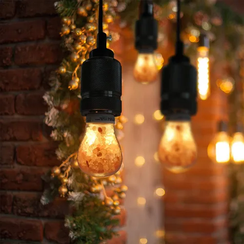 Miniatura 6 de Himalayan Glow Bombillas LED de lámpara de sal equivalente a 60 W, brillo ámbar cálido, bombilla Edison E26 regulable para decoración, hogares