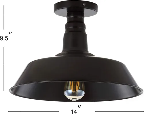 Miniatura 3 de JONATHAN Y JYL9516A - Lámpara Cassidy de 14" de metal LED, montaje semiempotrado, estilo granja, rústico, industrial, costero, de transición, Bronce