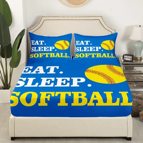 Miniatura 122 de Feelyou Juego de sábanas de béisbol para niños, juego de sábanas con temática deportiva de pelota, tamaño individual, para niños, adolescentes