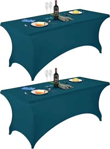 Miniatura 121 de FORLIFE - Funda de mesa de elastano, mantel ajustado de 4 pies para mesas rectangulares, funda elástica para patio, universal para bodas, banquetes