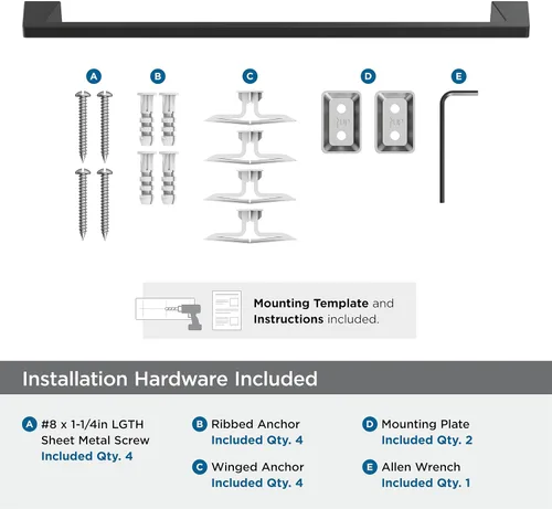 Miniatura 7 de Amerock BH36004MB Barra de Toallas de Negro Mate Toallero de 610 mm Blackrock Portarrollos de Baño Accesorios de Baño Accesorios de Baño