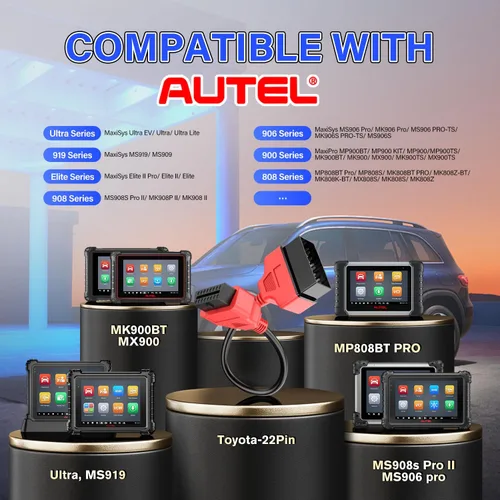 Miniatura 8 de Autel Cable adaptador original OBD2 para vehículos Toyota, 22Pin OBD1 a 16Pin OBDII convertidor de coche, compatible con OBD II herramienta