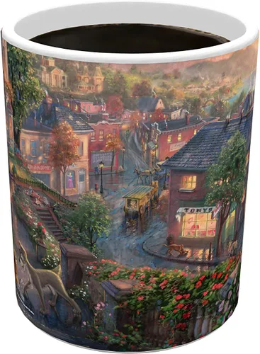 Miniatura 5 de Morphing Mugs Disney – Lady and the Tramp – Sunset – Thomas Kinkade – Una taza de cerámica sensible al calor que cambia de color – Imagen revelada