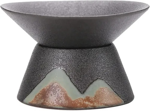 ULTNICE Accesorio de filtro de té de cerámica con colador de malla fina para el hogar y la habitación, diseño compacto de 3 x 3 x 1.77 pulgadas para